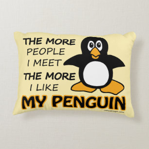 Almofada Decorativa Eu gosto de meu pinguim mais do que pessoas