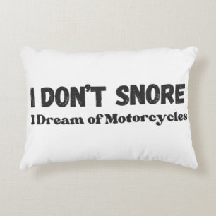 Almofada Decorativa "Eu não ronco, eu sonho com motocicletas" Engraçad