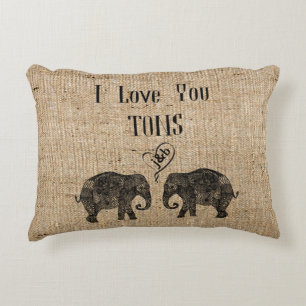 Almofada Decorativa EU TE AMO TONELADAS/Arte Elefante/Casamento Person