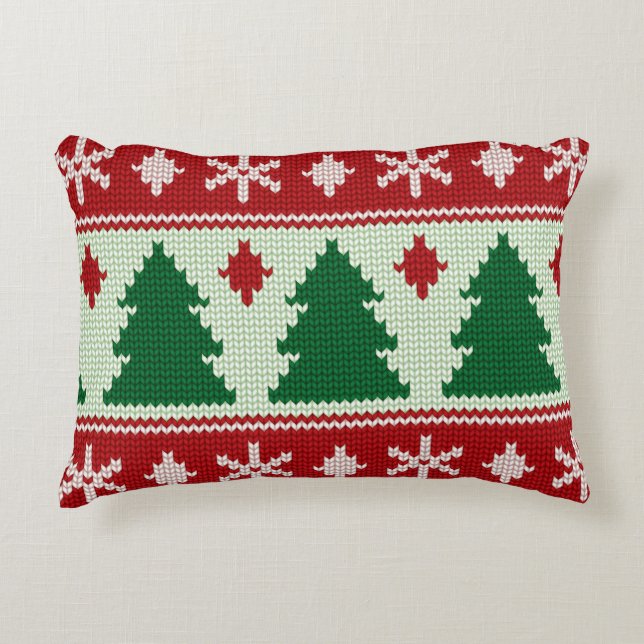 Almofada Decorativa Evergreens & Snowflakes Knit (Frente)