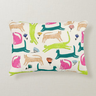 Almofada Decorativa Exemplo de abstrato de estilo retrô e de gato