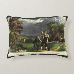 Almofada Decorativa Experiência de Benjamin Franklin com Pipa e Relâmp