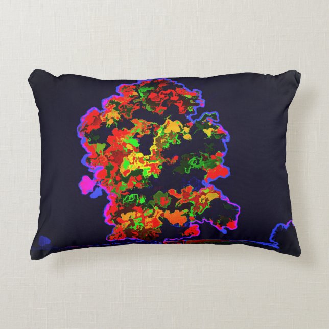 Almofada Decorativa Explosão de árvore neon (Frente)