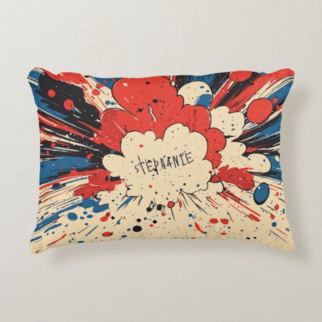 Almofada Decorativa Explosão de Pop de estilo cômico (4) (Frente)