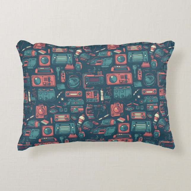 Almofada Decorativa Explosão do passado: tecnologia da anos 80 (Frente)
