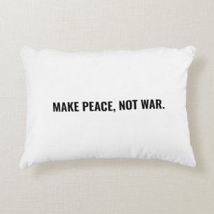 Almofada Decorativa Faça a paz não seja um texto branco e negro minima