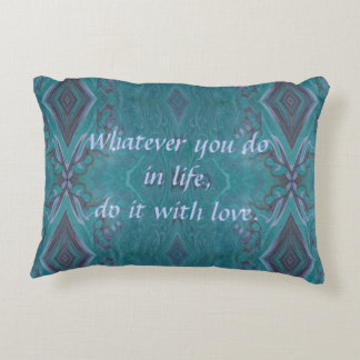 Almofada Decorativa "Faça com amor" Acrílico Pour inspirado