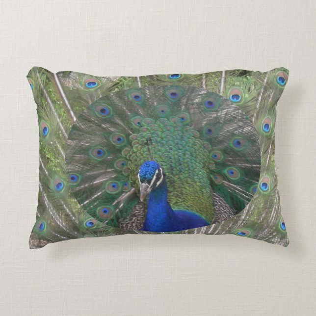 Almofada Decorativa Face de Peacock com Travesseiro de Destaque de Pen (Frente)