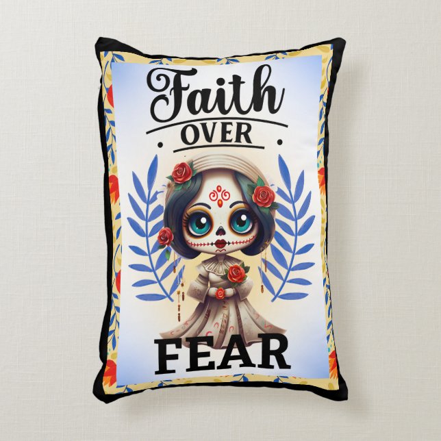 Almofada Decorativa Faith Sugar Skull (Frente(Vertical))