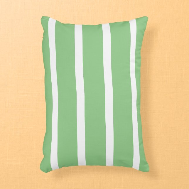 Almofada Decorativa Faixa Mínima Verde e Branca (Criador carregado)
