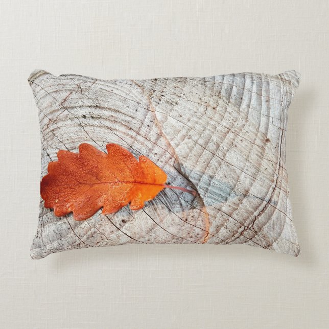 Almofada Decorativa Fall autumn leaves oak leaf wood (Frente)