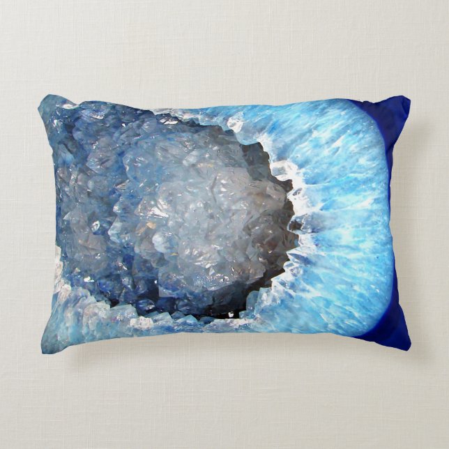 Almofada Decorativa Falln Blue Crystal Geode (Frente)