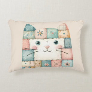 Almofada Decorativa Falso Rosto de Gatinho de Colcha de Retalhos Paste