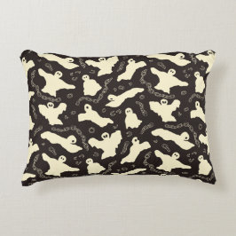 Almofada Decorativa Fantasmas cremosos - padrão de Halloween.