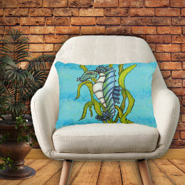 Almofada Decorativa Fantasy Blue Sea Dragon Seacavalo alga