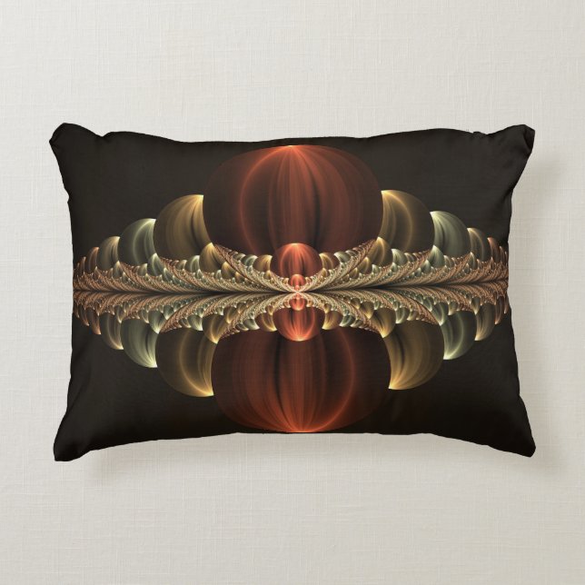 Almofada Decorativa Fantasy Construction Shiny Abstrato Fractal Art (Frente)