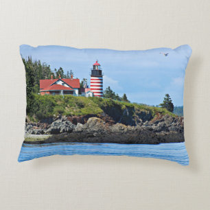 Almofada Decorativa Farol principal ocidental de Quoddy, Maine