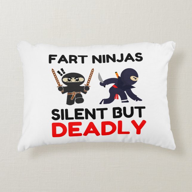 Almofada Decorativa Fart Ninjas Silencioso Mas Mortal (Frente)
