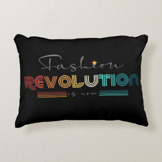 Almofada Decorativa Fashion Revolution Retro Tipográfico Preto Acrílic