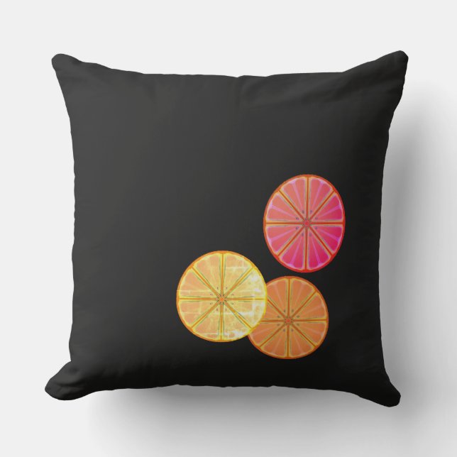 Almofada Decorativa Fatias de Citrus Retro (Frente)