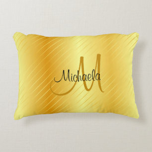 Almofada Decorativa Faux Dourado Monogrammed Elegant Modern Modelo