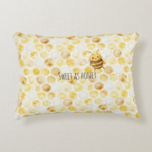Almofada Decorativa Favo de Mel Amarelo Dourado Doce Fofa Abelha