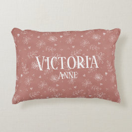 Almofada Decorativa Fazenda Floral Rosa e Branco Fofa