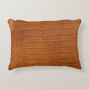 Almofada Decorativa Fechamento da textura do couro de réptil crocodilo