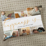 Almofada Decorativa Felicidade é você como Pai Moderno 6 Colagem de Fo<br><div class="desc">Colagem de fotos com 6 das suas fotos favoritas e o seu texto personalizado. "A felicidade é" é escrita à mão em uma caligrafia de ouro elegante e elegante e o modelo está preparado para você terminar a citação. A amostra de texto diz que felicidade é ter você como nosso...</div>