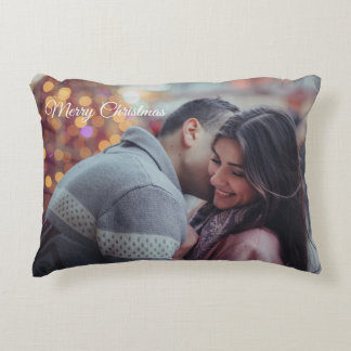 Almofada Decorativa Felicidades Natal Amor Pastel Casal Foto Romântico