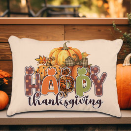 Almofada Decorativa Feliz Ação de Graças Pumpkins