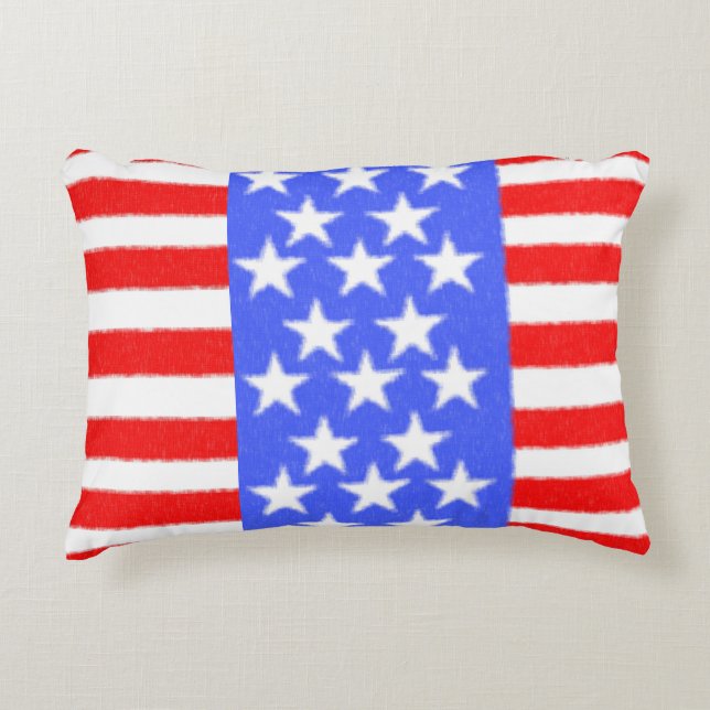 Almofada Decorativa Feliz aniversário América, Dia da Independência (Frente)