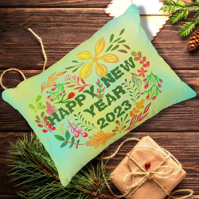 ALMOFADA DECORATIVA FELIZ ANO NOVO PERSONALIZADO 20XX (Criador carregado)
