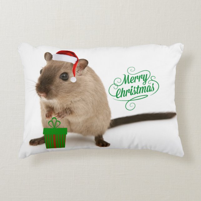 Almofada Decorativa Feliz Christmouse (Frente)