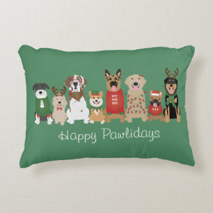 Almofada Decorativa Feliz Feliz Dia dos Cães Vermelhos
