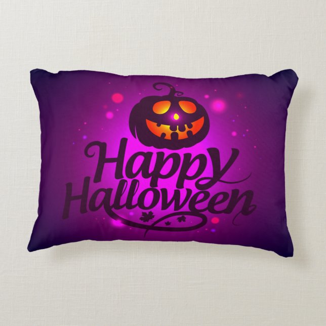 Almofada Decorativa Feliz Halloween Assustador Pumpkin (Verso)