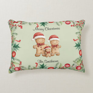 Almofada Decorativa Feliz Natal da Família Cookie Gingercake