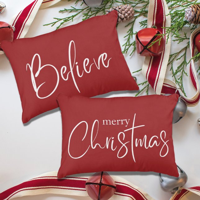 Almofada Decorativa Feliz Natal Red Modern Holiday (Criador carregado)
