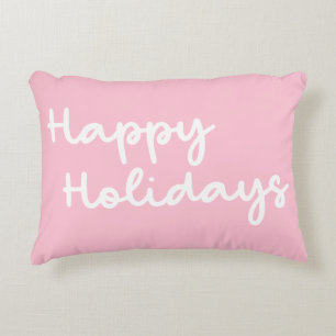 Almofada Decorativa Feliz Natal Rosa Fofo Letreiro Caprichoso