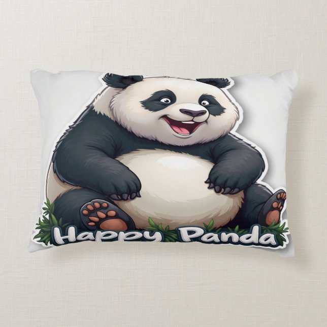 Almofada Decorativa Feliz Travesseiro de Panda (Verso)