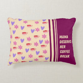 Almofada Decorativa Feminine Stripes Mama Café Break Art