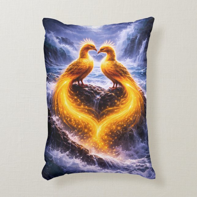 Almofada Decorativa Fênix Gêmeas da Luz Eterna (Frente(Vertical))