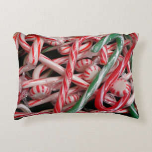 Almofada Decorativa Feriado de Natal Candy Canes and Peppermints