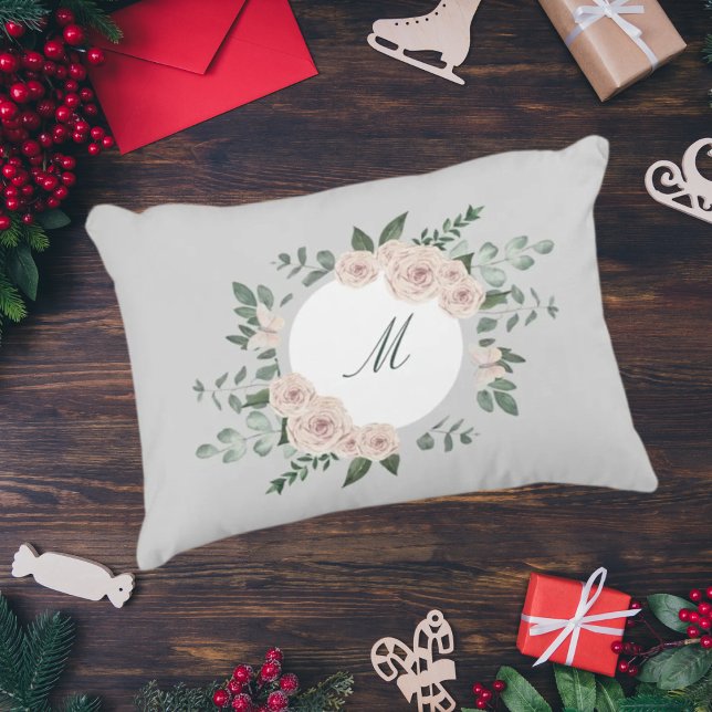 Almofada Decorativa Ferida floral personalizada do travesseiro monogra (Criador carregado)