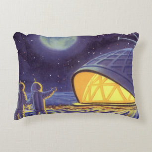 Almofada Decorativa Ficção Científica Vintage Alienígenas no Planeta A