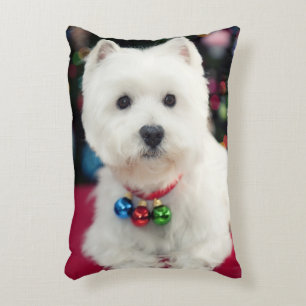 Almofada Decorativa Filhote de cachorro que veste o sino de Natal no