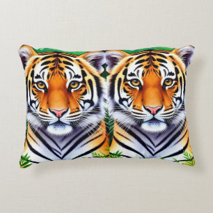 Almofada Decorativa Filhote de tigre botânico ousado