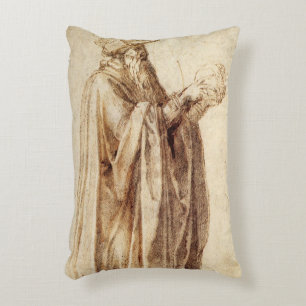 Almofada Decorativa Filósofo Grego com Crânio Humano por Michelangelo