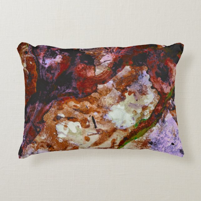 Almofada Decorativa Fire Quartz Crystal Geode Abstrato (Frente)
