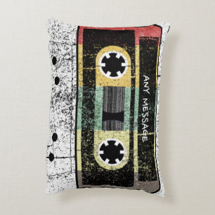 Almofada Decorativa Fita de combinação de cassetes 80s com retrorrefle